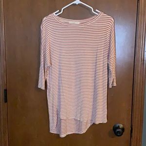 High-low striped shirt